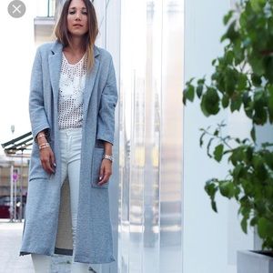 Zara TRF long blue knit jacket